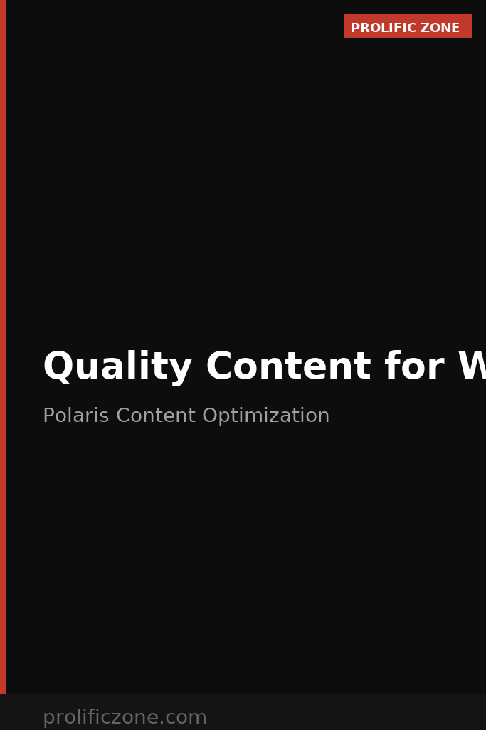 quality content strategy for Walmart Polaris algorithm ranking